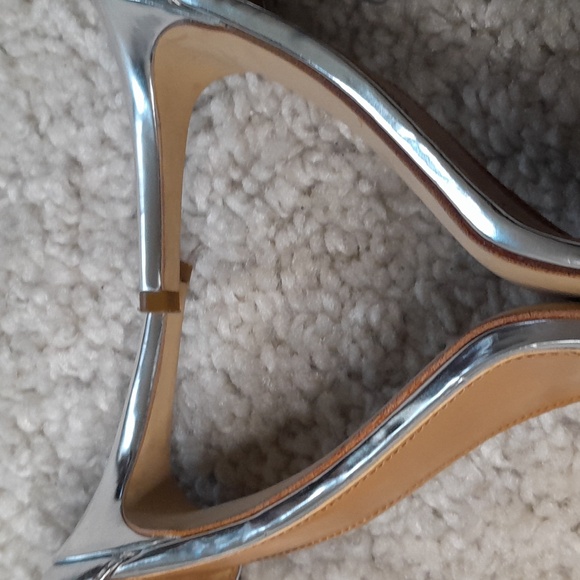 J CREW FACTORY SILVER/mirror  scrappy heels size 7.5 - Picture 12 of 16